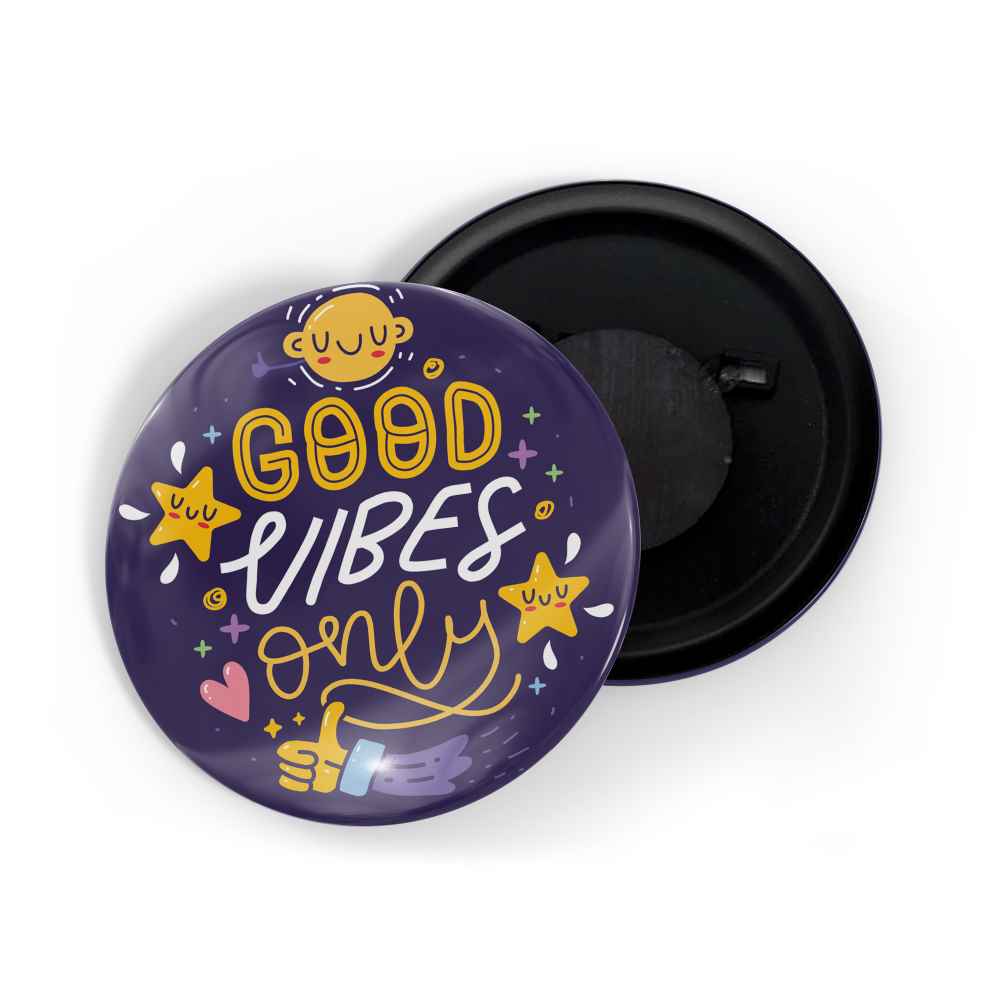 dhcrafts Fridge Magnet Blue Good Vibes D7 Glossy Finish Design Pack of 1